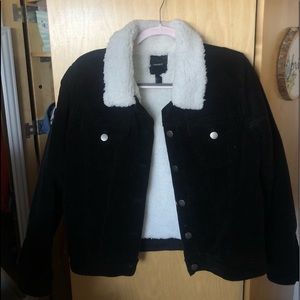 Black corduroy shearling lined jacket
